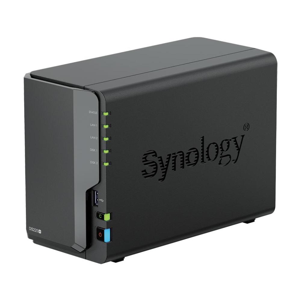 Мрежов сторидж Synology DS225+, за 2 диска, Intel Celeron J4125 , 2GB DDR4 SODIMM