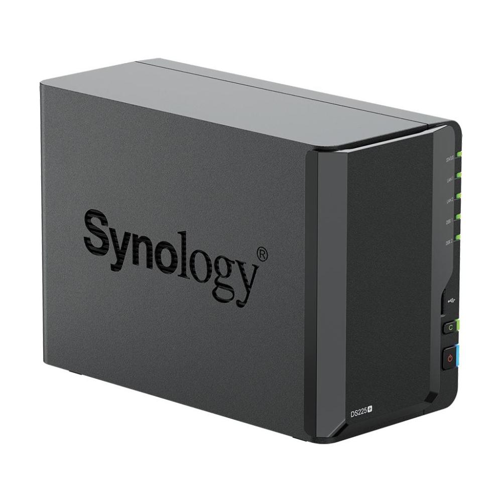 Мрежов сторидж Synology DS225+, за 2 диска, Intel Celeron J4125 , 2GB DDR4 SODIMM