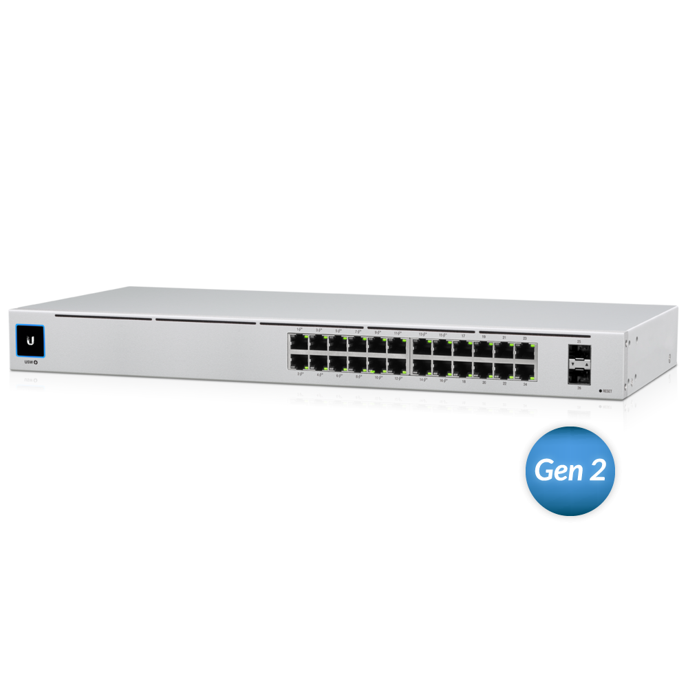 24-портов гигабитен комутатор Ubiquiti USW-24-POE Gen2