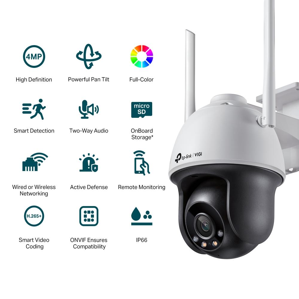 4MP Външна пълноцветна мрежова камера TP-Link VIGI C540-W(4mm) панорамна