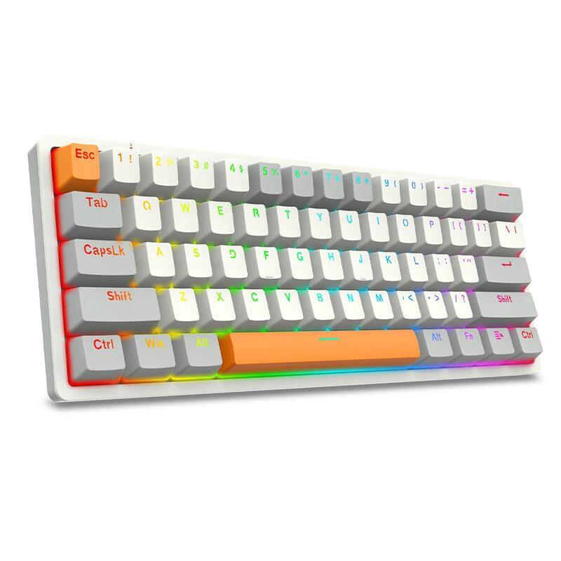 Механична RGB геймърска клавиатура Redragon Akali K642WGO-RGB - сива