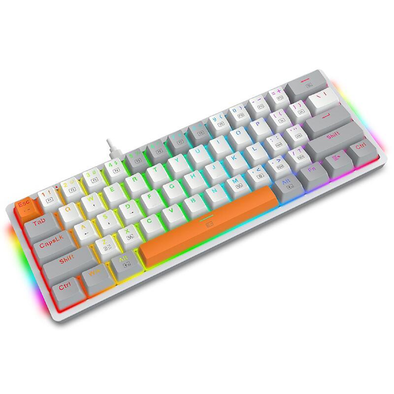 Механична RGB геймърска клавиатура Redragon Akali K642WGO-RGB - сива