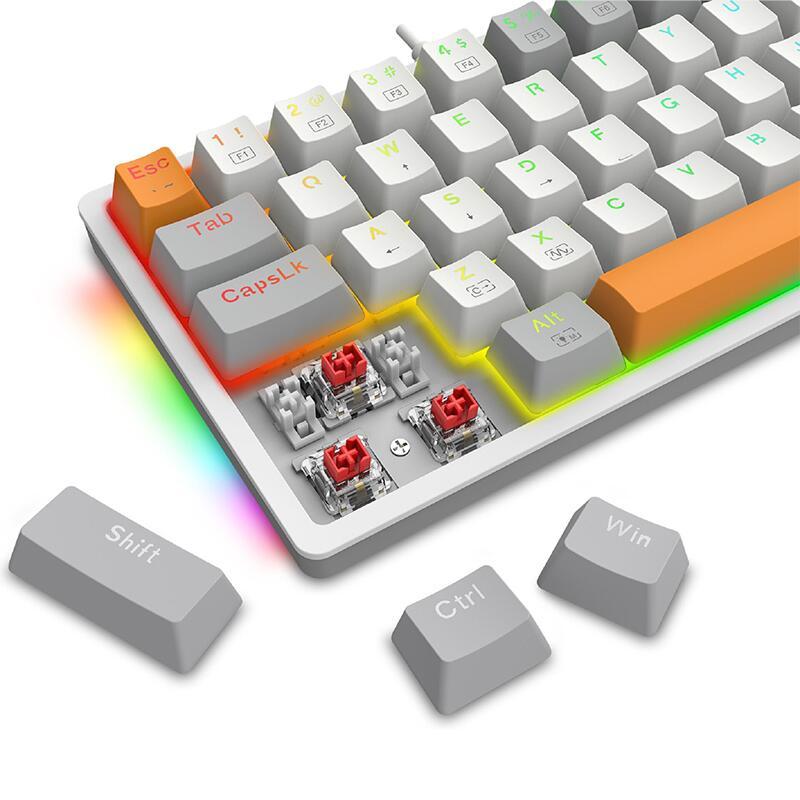 Механична RGB геймърска клавиатура Redragon Akali K642WGO-RGB - сива