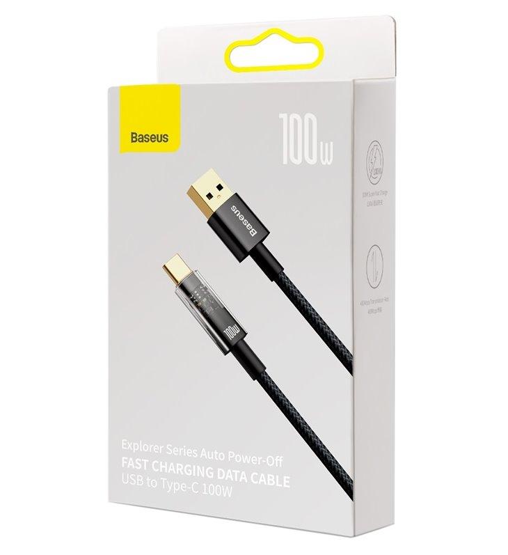 Кабел Baseus CATS000201 USB към USB Type C 100W 1м - черен