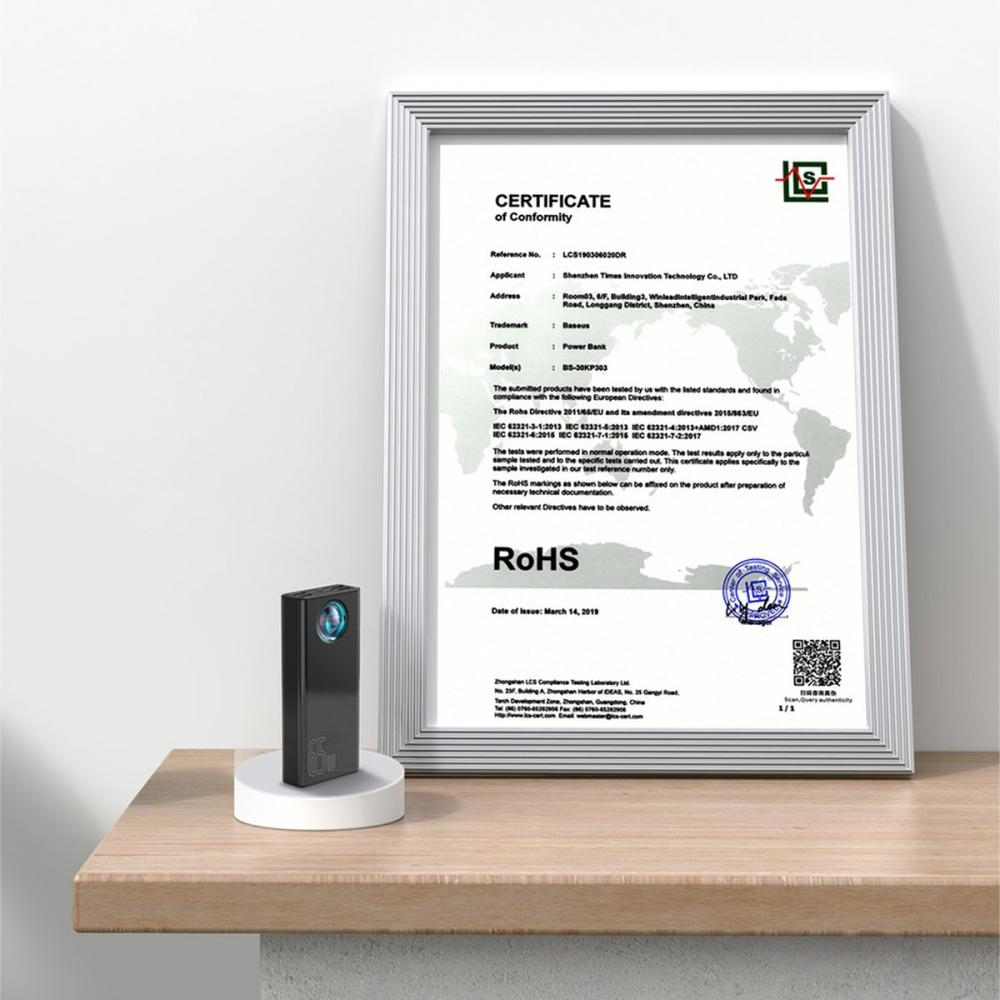 Външна батерия Baseus Amblight 65W 30000mAh PPLG000102 - бяла