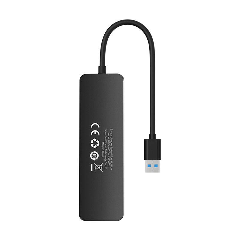 USB хъб Baseus 4 в 1 UltraJoy Lite USB-А към USB 3.0, 15 см B0005280B111-00 - черен