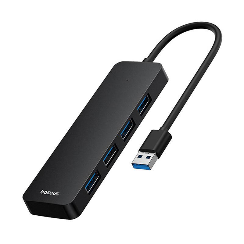 USB хъб Baseus 4 в 1 UltraJoy Lite USB-А към USB 3.0, 15 см B0005280B111-00 - черен