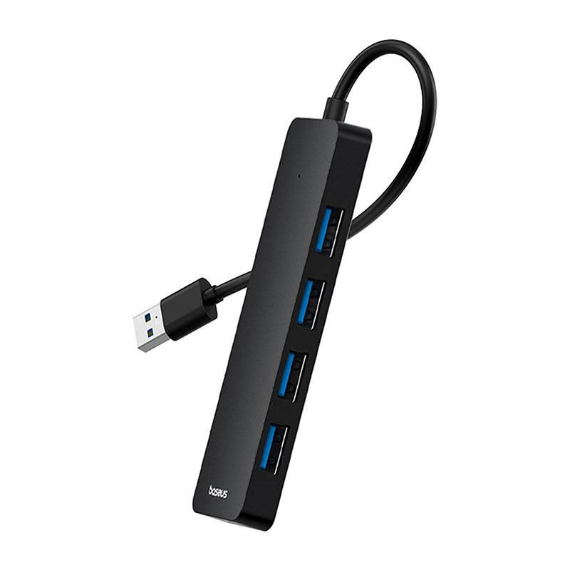 USB хъб Baseus 4 в 1 UltraJoy Lite USB-А към USB 3.0, 15 см B0005280B111-00 - черен
