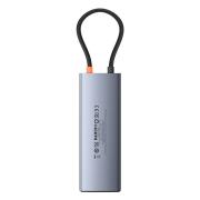 USB хъб Baseus 10 в 1 Metal Gleam II Series Type-C към 1xHDMI, USB-A (10Gbps), USB-C, 2xUSB-A, RJ45, SD/TF, mini-jack 3,5 мм, USB-C(PD) B00061800813-00 - тъмносив