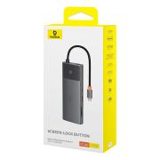 USB хъб Baseus 10 в 1 Metal Gleam Series USB-C към USB-C PD / USB-C / 3x USB-A / 2x HDMI / RJ-45 / SD / TF B00061800123-00 - черен