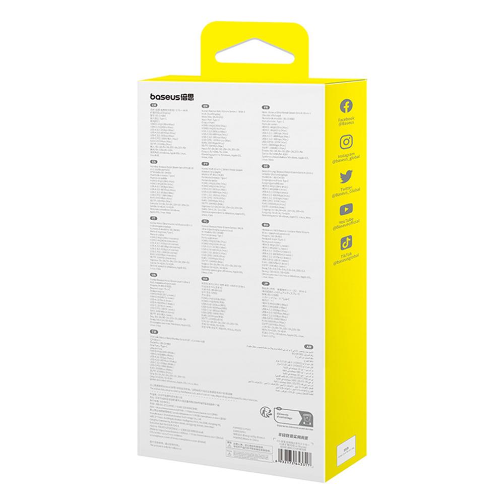 USB хъб Baseus 10 в 1 Metal Gleam Series USB-C към USB-C PD / USB-C / 3x USB-A / 2x HDMI / RJ-45 / SD / TF B00061800123-00 - черен