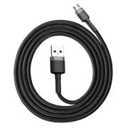 Кабел Baseus Cafule USB-A към Micro USB QC3.0 2.4A 1м CAMKLF-BG1 - черен/сив