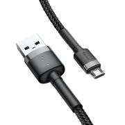 Кабел Baseus Cafule USB-A към Micro USB QC3.0 2.4A 1м CAMKLF-BG1 - черен/сив