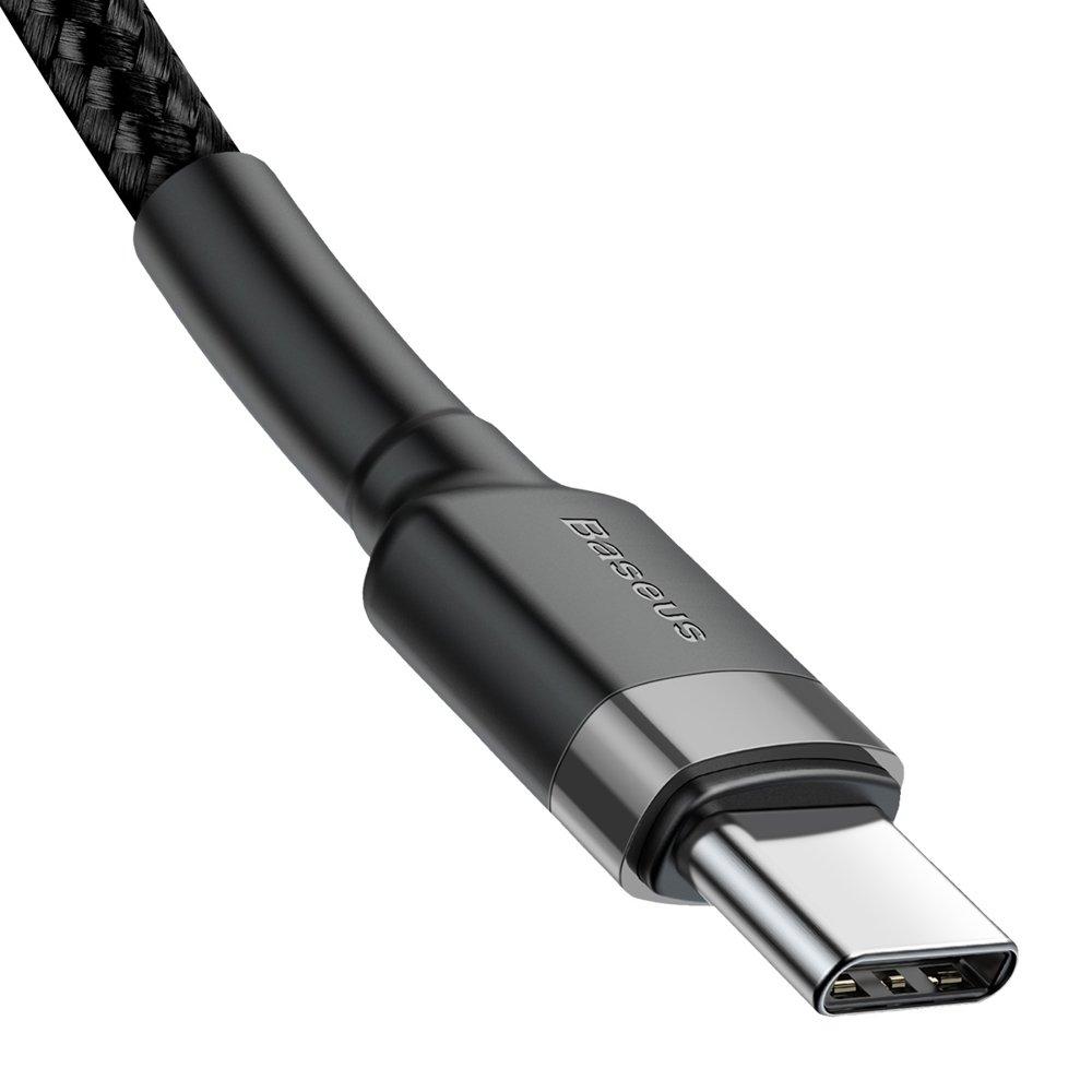 Кабел Baseus Cafule USB-C PD /USB-C PD PD2.0 60W 20V 3A QC3.0 2м CATKLF-HG1 - черен/сиво
