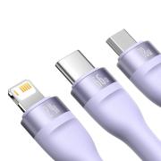 Кабел Baseus Flash Series II USB-A / USB-C / Lightning / micro USB 66W 480Mbps 1.2 м CASS040005 - лилав