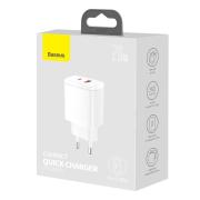 Зарядно устройство Baseus USB към USB Type C 20W 3A Quick Charge 3.0 CCXJ-B02 - бяло