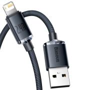 Кабел Baseus CAJY000001 Crystal Shine USB Type A към Lightning, 2.4A 1,2м CAJY000001 - черен