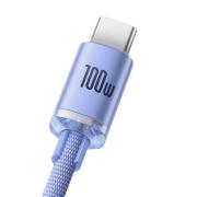 Кабел Baseus Crystal Shine USB Type A към USB Type C 100W 2м CAJY000505 - лилав