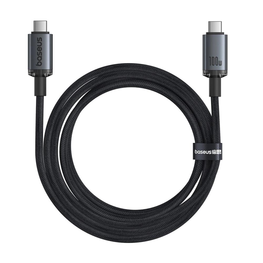 Кабел Baseus Crystal Shine P10318204111-00 USB3.2 USB-C към USB-C Display Cable 100W 1.5м 20Gb - черен