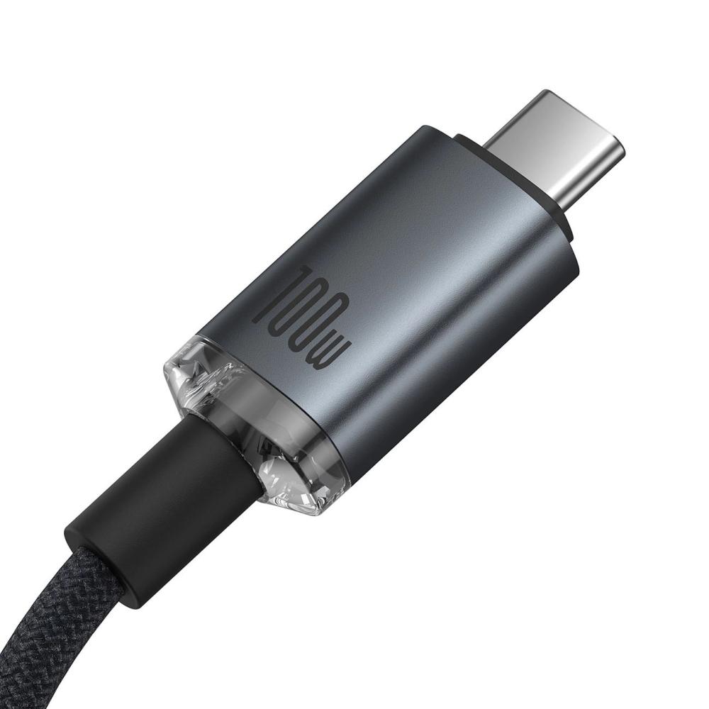 Кабел Baseus Crystal Shine P10318204111-00 USB3.2 USB-C към USB-C Display Cable 100W 1.5м 20Gb - черен