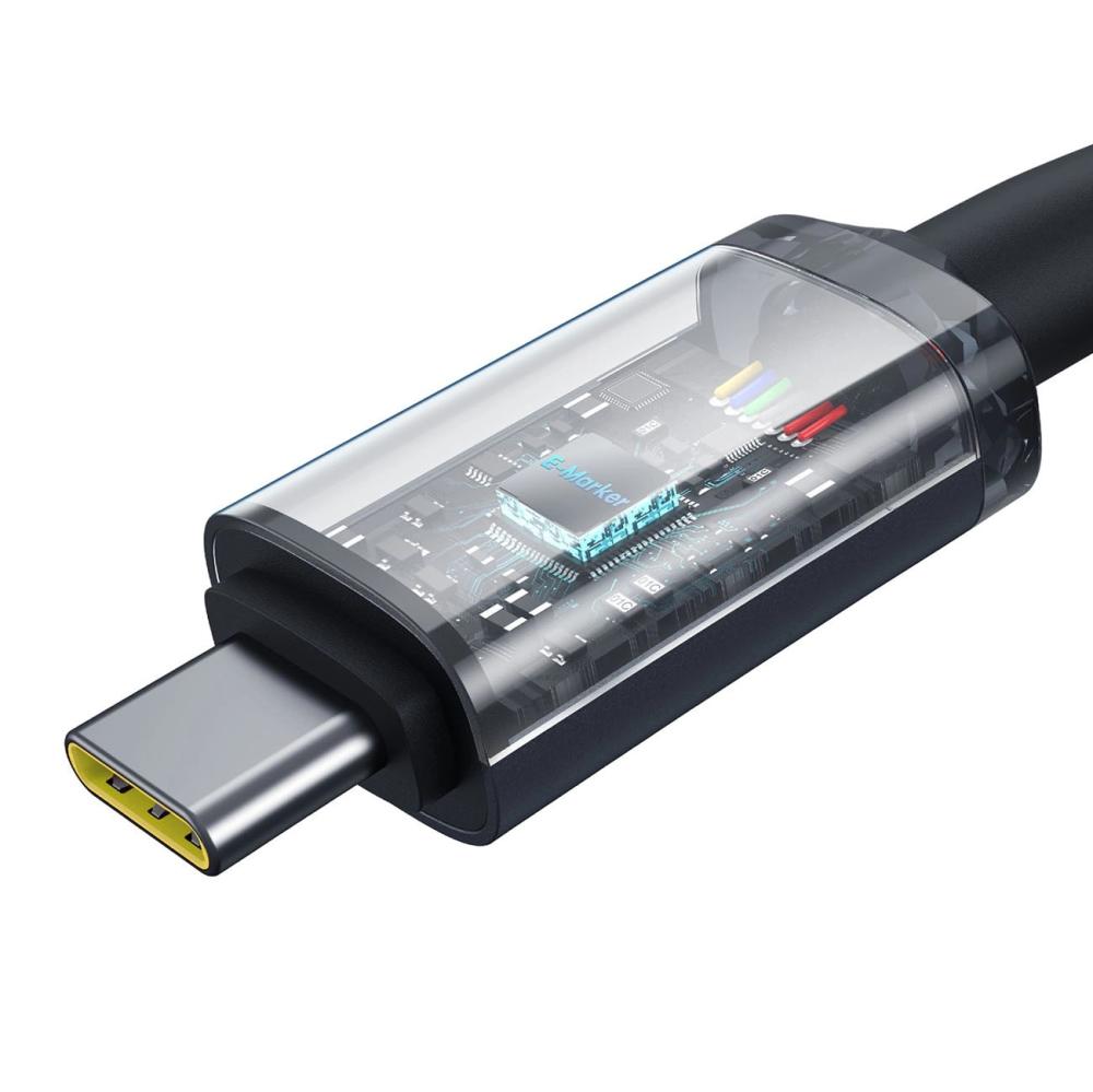 Кабел Baseus Crystal Shine P10318204111-00 USB3.2 USB-C към USB-C Display Cable 100W 1.5м 20Gb - черен