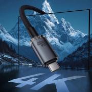 Кабел Baseus Crystal Shine P10318204111-00 USB3.2 USB-C към USB-C Display Cable 100W 1.5м 20Gb - черен