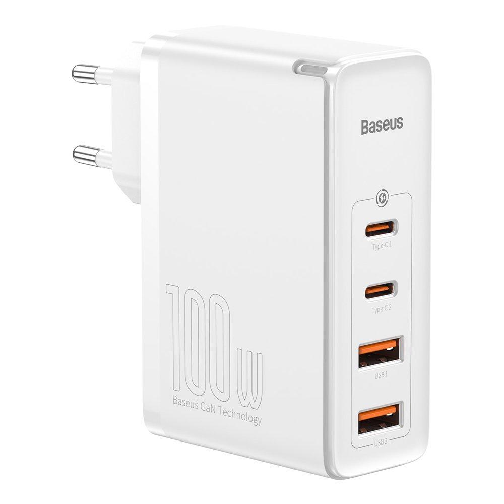 Зарядно устройство Baseus GaN2 Pro 2x USB Type-C / 2x USB 100W CCGAN2P-L02 - бял