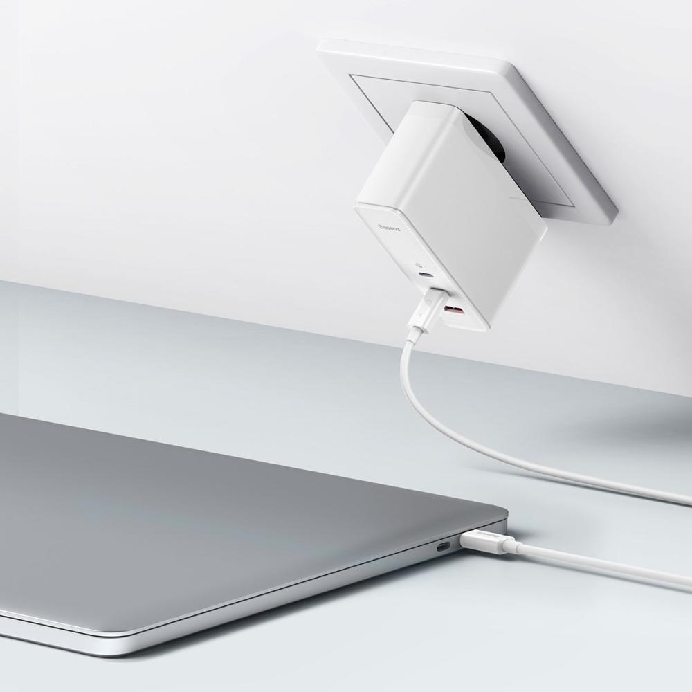 Зарядно устройство Baseus GaN5 Pro fast charger 2xUSB-C+USB 140W CCGP100202 - бял