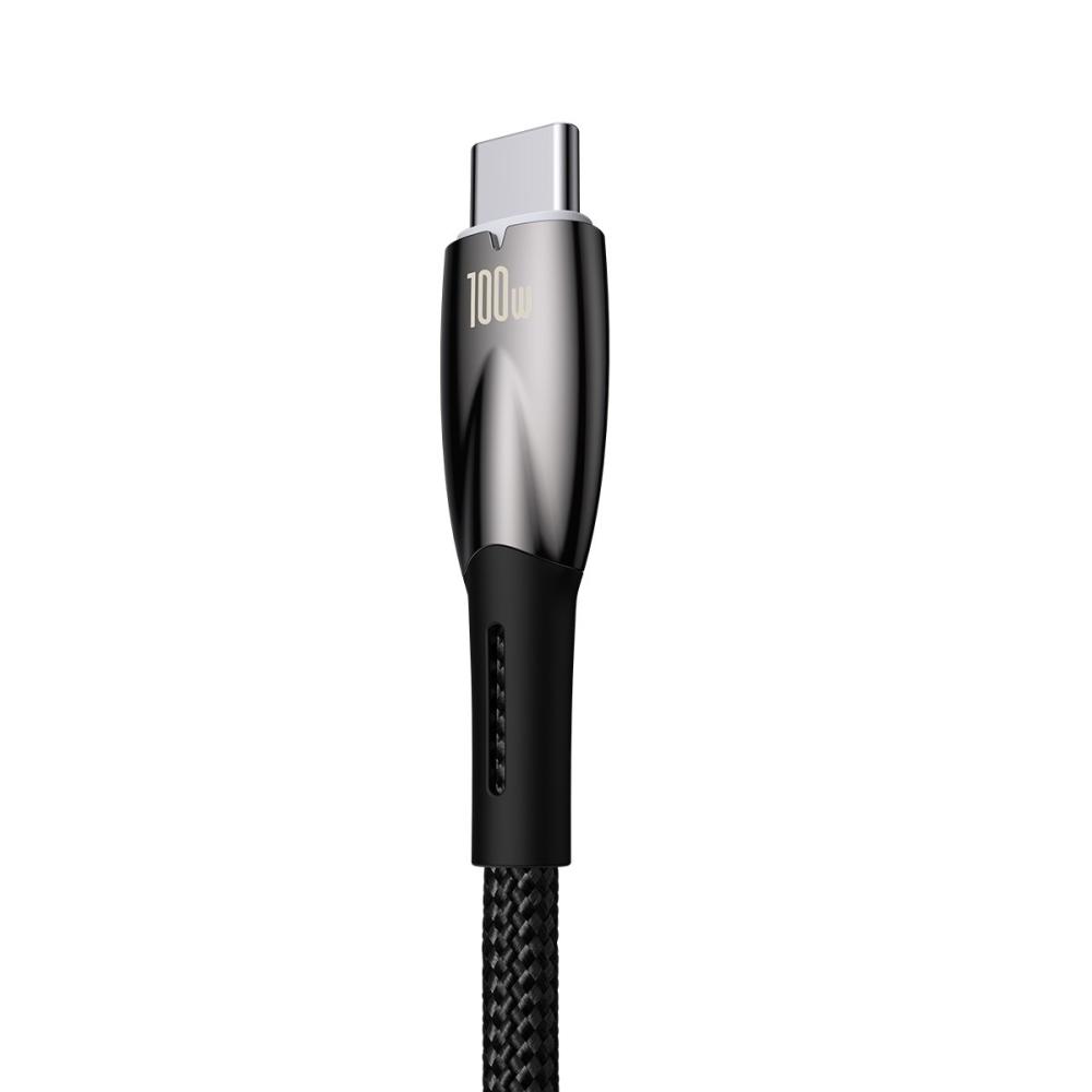 Кабел Baseus Glimmer Series USB-A - USB-C 100W 480Mbps 1м CADH00401 - черен