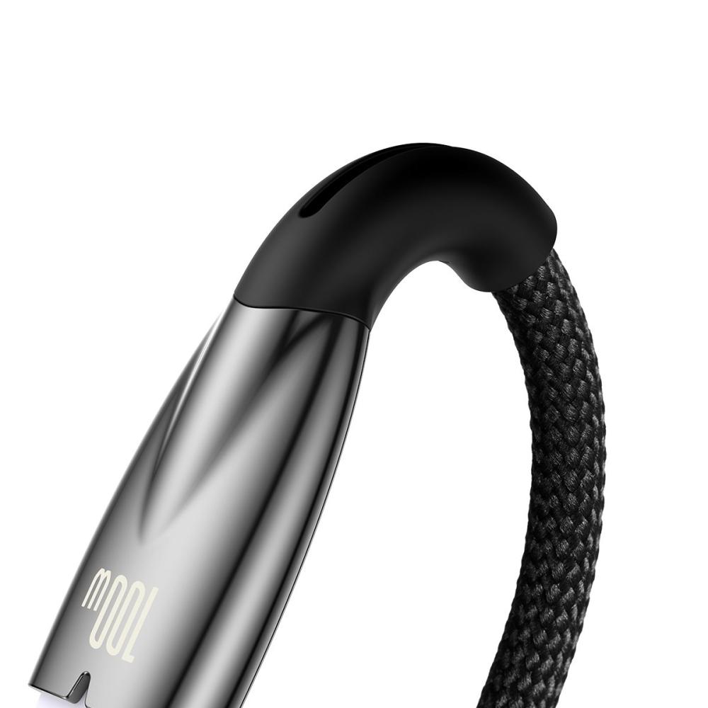 Кабел Baseus Glimmer Series USB-A - USB-C 100W 480Mbps 1м CADH00401 - черен