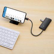 USB хъб Baseus Lite Series USB Type C - 2 x USB 3.0 / USB Type C PD / HDMI 1,4 / SD / TF WKQX050102 - бял