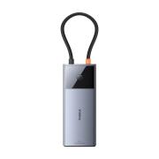 Докинг станция Baseus Metal Gleam Series II 155478 6-в-1 USB-A/USB-C/USB-C PD/HDMI/RJ45 - черен