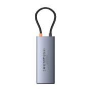 Докинг станция Baseus Metal Gleam Series II 155478 6-в-1 USB-A/USB-C/USB-C PD/HDMI/RJ45 - черен
