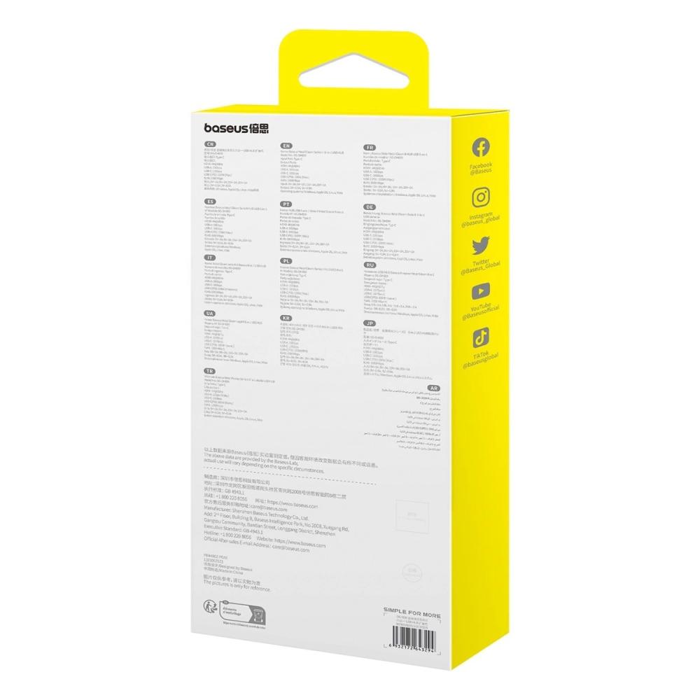 Докинг станция Baseus Metal Gleam Series II 155478 6-в-1 USB-A/USB-C/USB-C PD/HDMI/RJ45 - черен