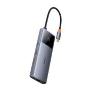 Докинг станция Baseus Metal Gleam Series II 155478 6-в-1 USB-A/USB-C/USB-C PD/HDMI/RJ45 - черен