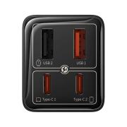 Зарядно устройство Baseus GAN6 Pro, 2xUSB-C + 2xUSB, 65W P10162701113-00 - черно
