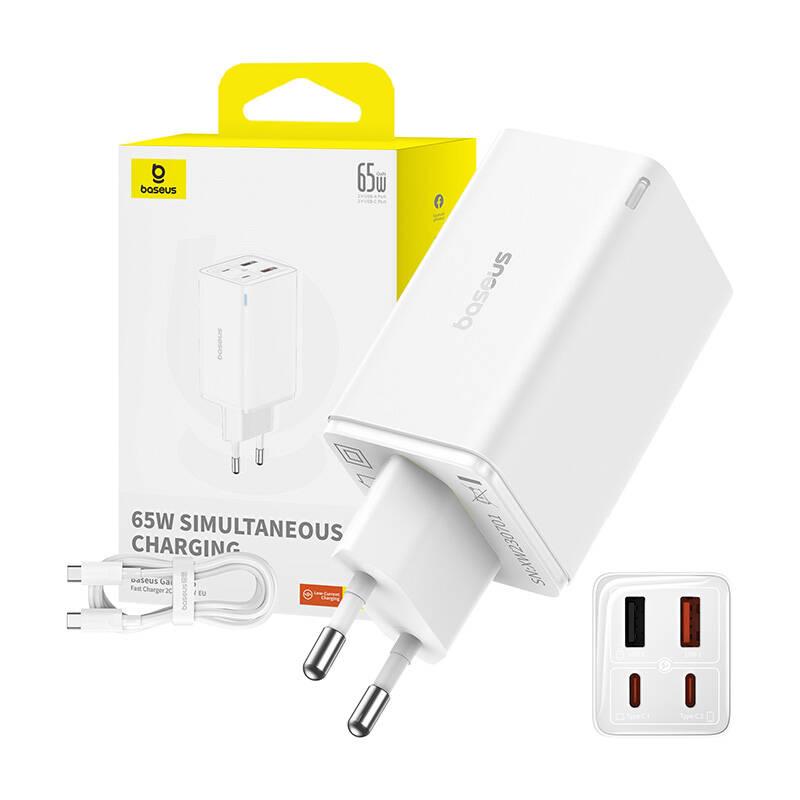 Зарядно устройство Baseus GAN6 Pro, 2xUSB-C + 2xUSB, 65W P10162701213-00 - бяло