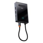 Докинг станция Baseus PioneerJoy 8-в-1 USB-C хъб – HDMI 4K@60Hz + HDMI 4K@30Hz + DisplayPort 8K@30Hz + VGA + 2x USB-A 3.0 + 2x USB-C – WKYY030413 - сив