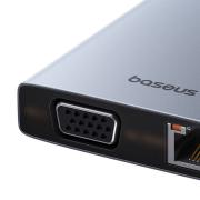 USB хъб Baseus 13 в 1 PortalJoy Series Type-C към HDMI+DP+VGA+C+USB+PD+RJ45+SD/TF+3.5мм B00053002811-01 - тъмносив