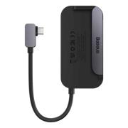 USB хъб Baseus PadJoy Series Hub 4 в 1 USB-C към USB 3.0 / HDMI / USB-C PD / Mini Jack 3,5 мм - сив