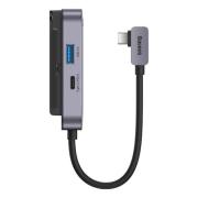 USB хъб Baseus PadJoy Series Hub 4 в 1 USB-C към USB 3.0 / HDMI / USB-C PD / Mini Jack 3,5 мм - сив