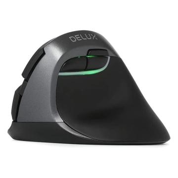 Мишка DELUX M618 mini+G36UF вертикална безжична - черно/сиво