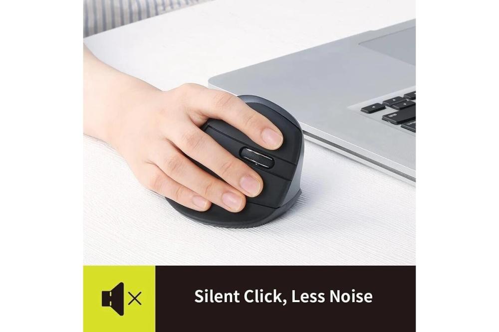 Мишка DELUX M618 mini+G36UF вертикална безжична - черно/сиво