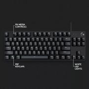 Кабелна механична игрална клавиатура с тактилни превключватели Logitech G413 TKL SE 920-010446 - черна