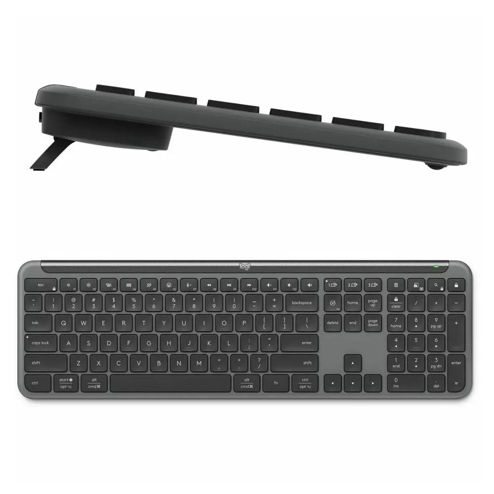 Безжична и Bluetooth клавиатура и мишка Logitech Combo MK950 Signature Slim, графит