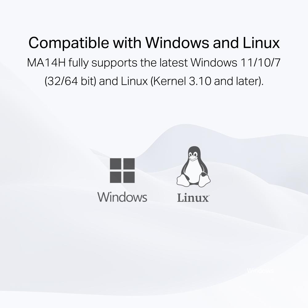 Безжичен USB адаптер с високо усилване Wi-Fi 6 Mercusys MA14H AX300