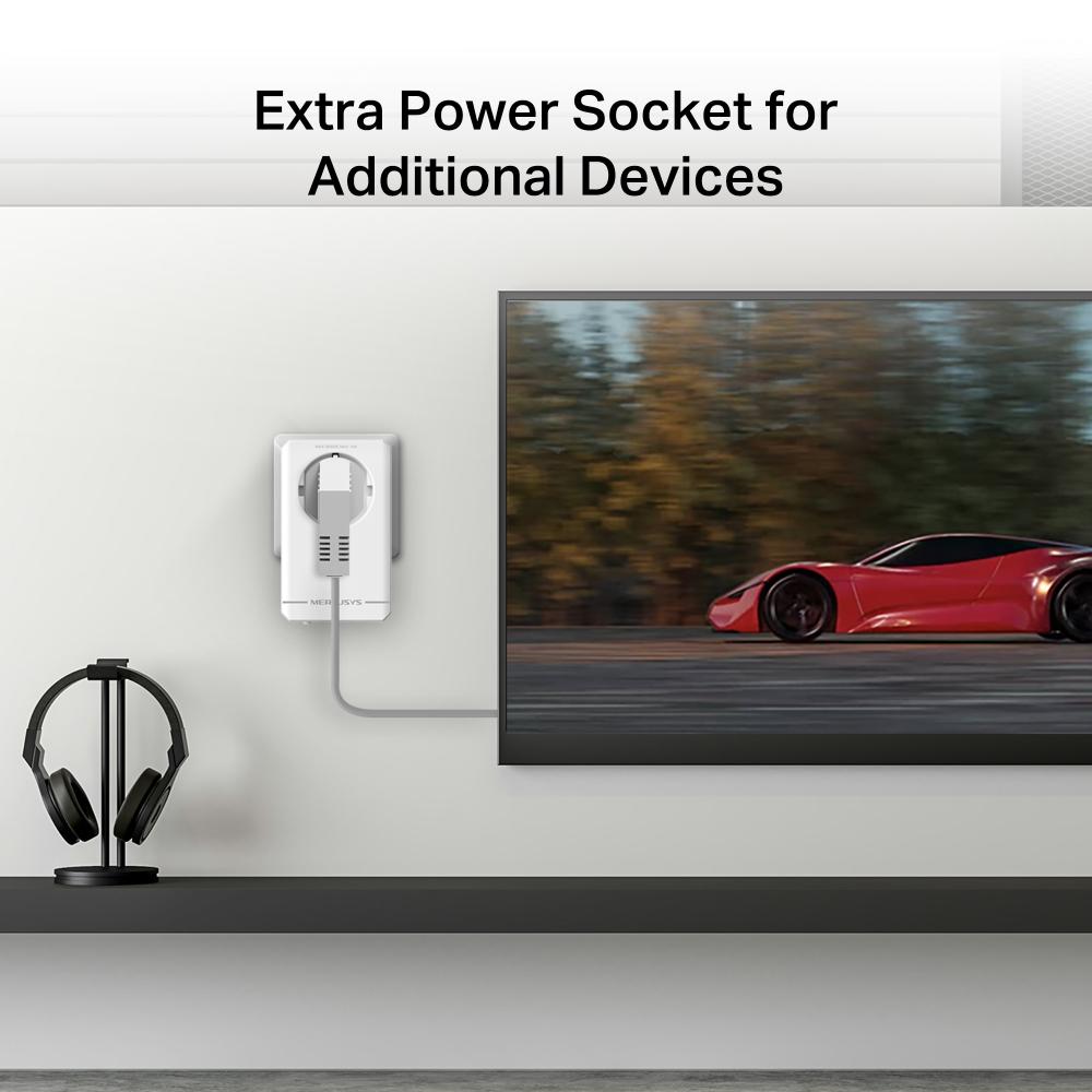 Стартов комплект Gigabit Passthrough Powerline адаптери Mercusys MP500P KIT AV1000