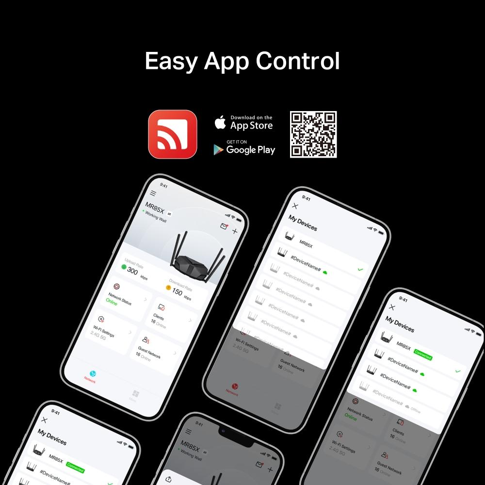 Двубандов Wi-Fi 6 рутер Mercusys MR85X AX3000