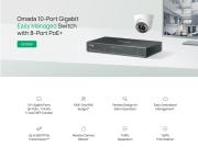 10-портов Gigabit Easy Managed комутатор TP-Link Omada ES210GP с 8-портов PoE+