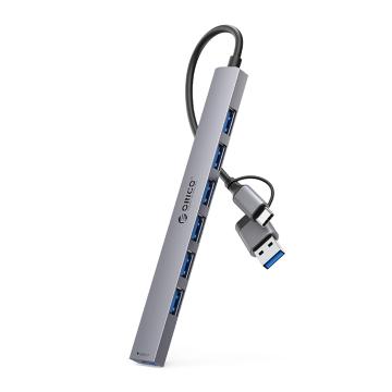Докинг станция Orico YSA2-U3 USB-A/USB-C Hub 1x USB-A 3.0 + 6x USB-A 2.0 - Сив